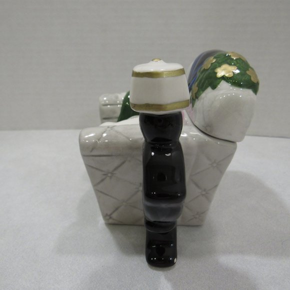 Ceramic Armchair Teapot Lamp White Cat Kitten - Picture 3 of 8